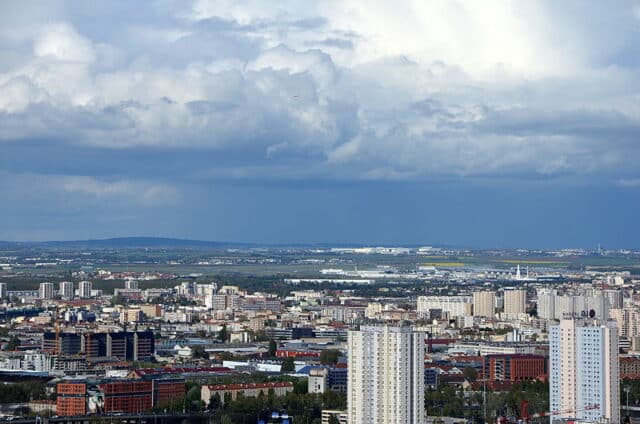 L'est de la Seine Saint-Denis vue depuis le dome du Sacré Coeur