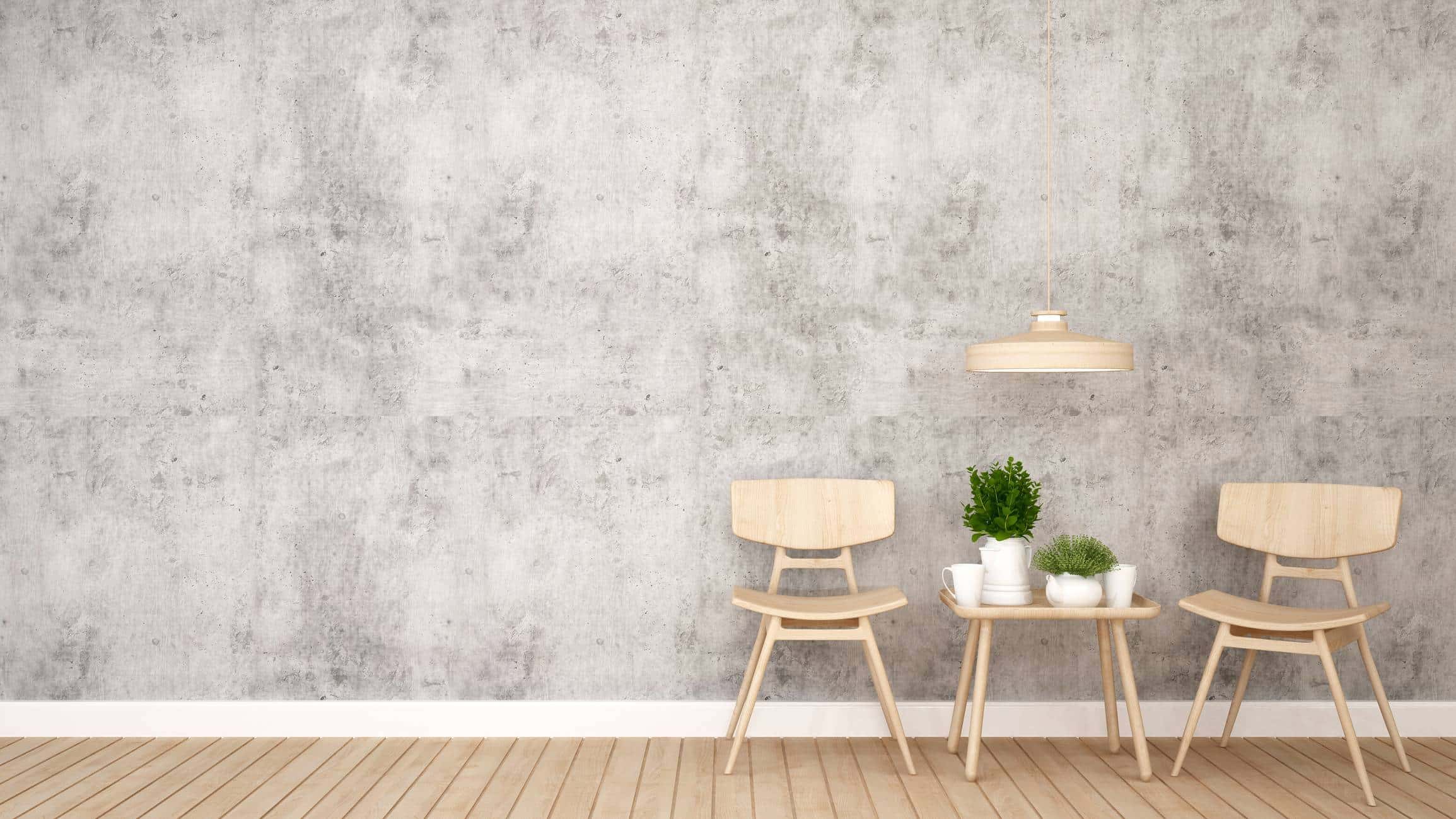 papier peint trompe l'œil, effet béton ciré