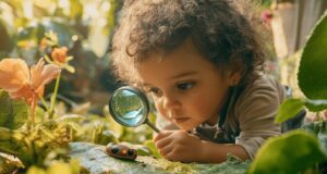 enfant qui touche une limace