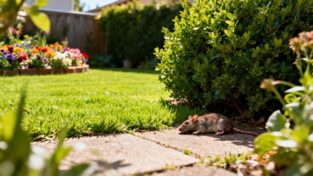 rat mort dans jardin