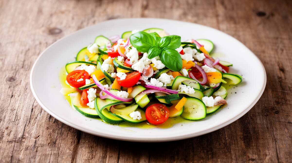 Salade croquante de courgettes crues