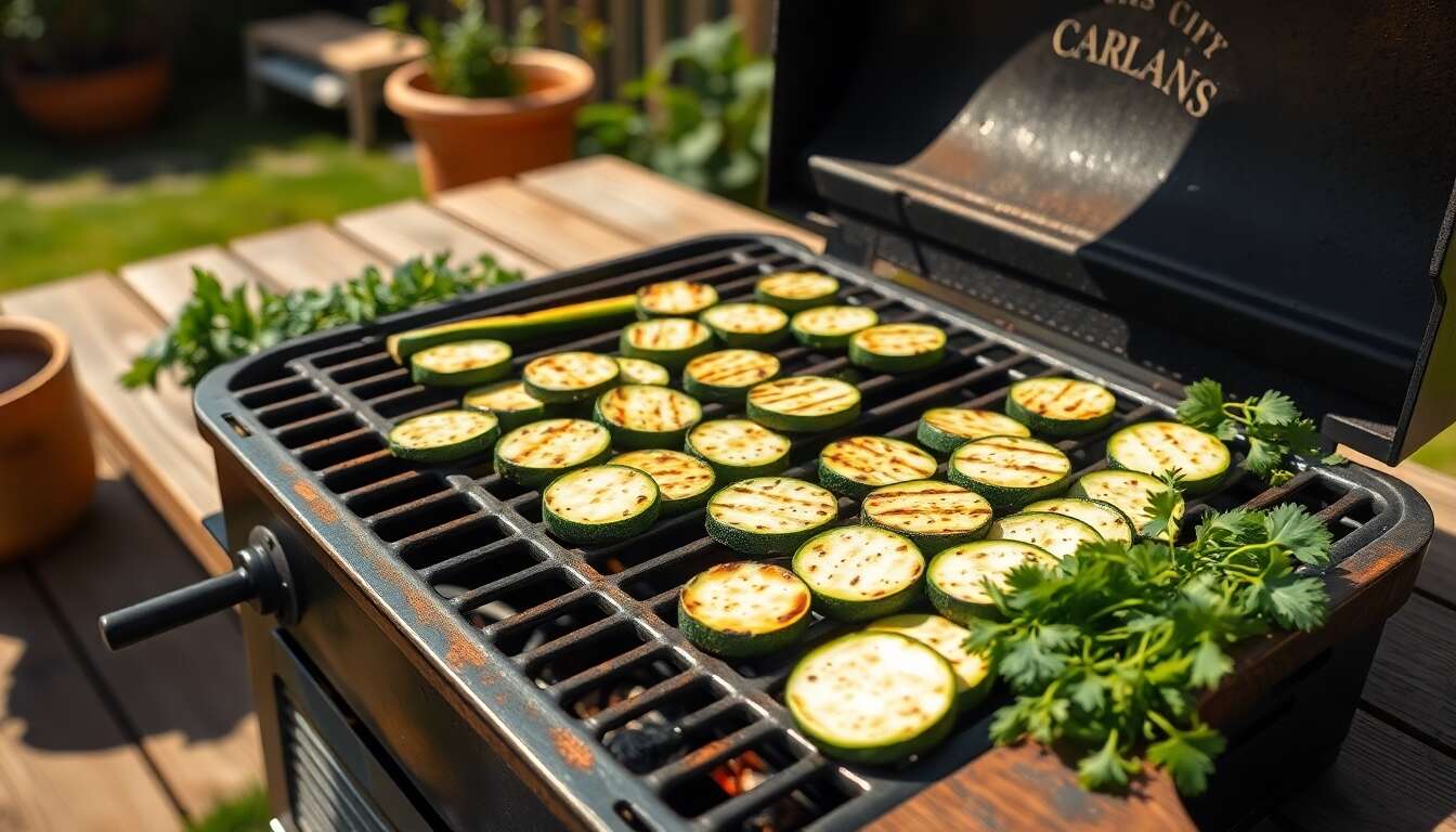 Courgettes grillées au barbecue
